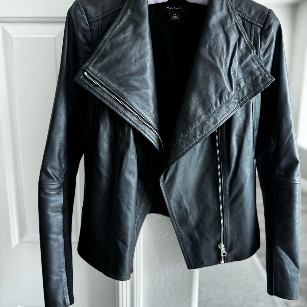 Halogen Black Leather Jacket XS like new!